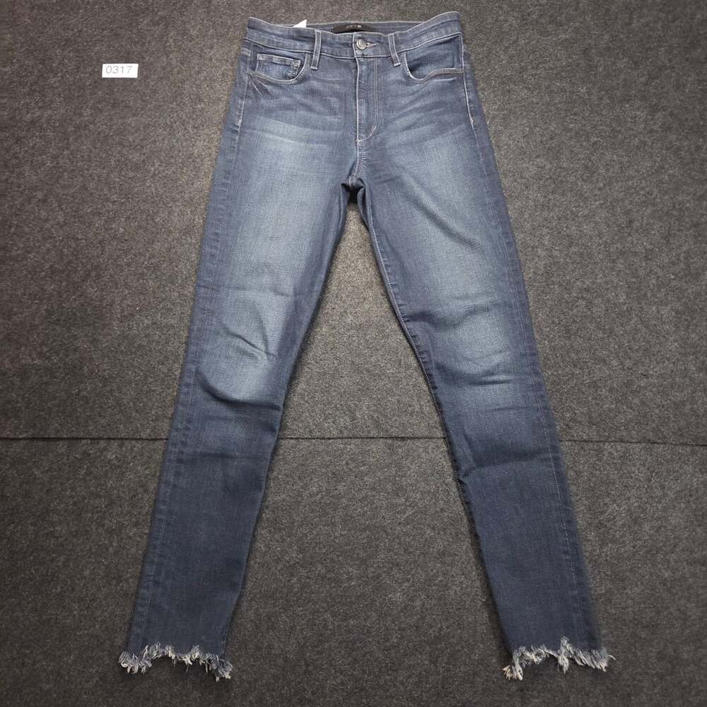 Joe's Jeans High Rise Skinny Ankle Size 26 Dark Wash Raw Hem